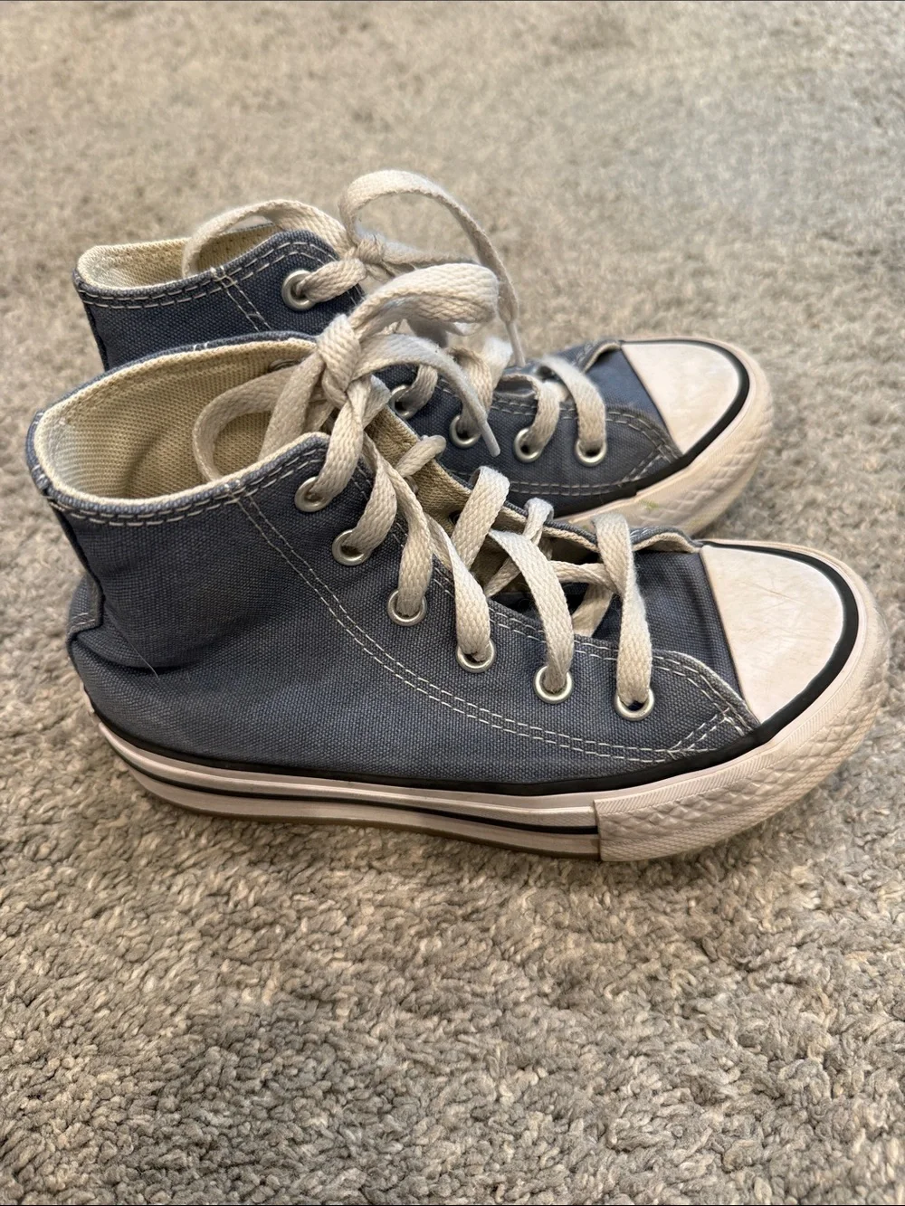 Converse | Kids High-Top Canvas Sneakers in Slate Blue and White
